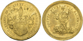 Germany, Corvey, Caspar von Böselager (1737-58), medallic 6 ducats struck from gulden dies, undated, Clausthal mint, 20.95g (cf. Dav. 500 A; Ilisch/Sc...