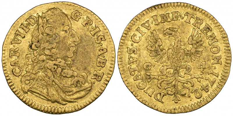 Germany, Dortmund, City, ducat, 1742, with portrait and titles of Karl VII, 3.41...
