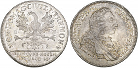 Dortmund, taler, 1742, in the name of Karl VII, mintmaster Gerhard Hüls of Köln, eagle facing left, rev., bust of Karl VII right, 29.18g (Dav. 2206), ...