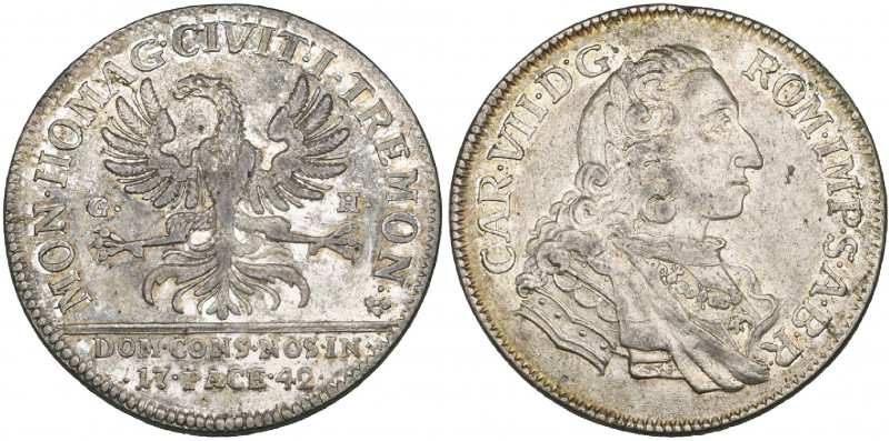 Dortmund, taler, 1742, in the name of Karl VII, mintmaster Gerhard Hüls of Köln,...