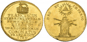 Germany, Frankfurt, Coronation of Francis I, 1745, 1¼ ducats, 1745, 4.34g (F. 1009a; Forschner 311), mint state, in NGC holder graded MS63 

Estimat...