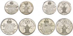 Frankfurt, Francis I Silver Coronation Jetons, 1745 (4), 1½ ducats in silver (2), ¾ ducats in silver, Imperial crown above seven-line inscription, rev...