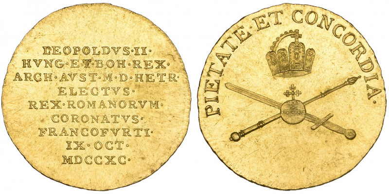 Germany, Frankfurt, Coronation of Leopold II, 1790, threequarters-ducat, 1790, 2...