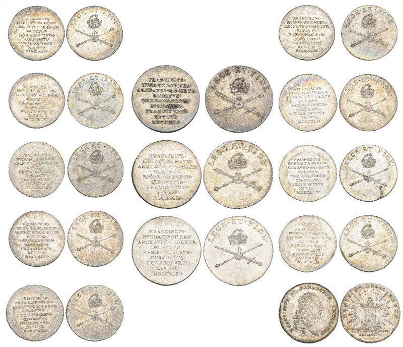 Frankfurt, Francis II, Coronation, 1792 silver striking of ducat, bust right, re...