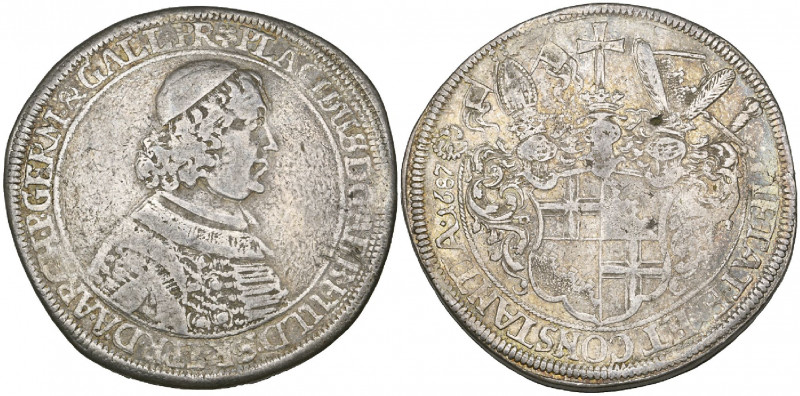 Fulda, Placidus von Droste (1678-1700), double-taler, 1687, bust right, rev., ar...