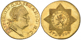Germany, Hessen-Kassel, Friedrich II (1760-85), friedrichs d’or / 5 taler, 1784, 6.64g (F. 1283), mint state, with even orange tone over original bril...