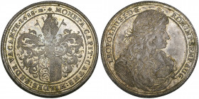 Hildesheim, Sede Vacante, 1688, reichstaler, in the name of Leopold I, arms of the bishopric, rev., bust of Leopold I right, 29.19g (Dav. 5407; Zepern...