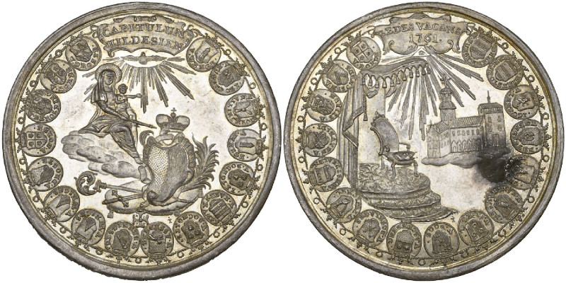 Hildesheim Sede Vacante, 1761, silver medal by J. Théibaud, Augsburg, similar to...