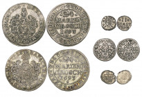 Hildesheim City, 24 mariengroschen, 1693 (2), city arms, rev., value (Dav. 566), together with twenty-fourth taler, 1693, 2 pfennig, 1757, uniface pfe...