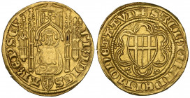Germany, Köln, Bishopric, Friedrich III von Saarweden (1371-1414), goldgulden, Deutz mint, undated (circa 1383), 3.51g (F. 789; Noss 204c), tiny test-...