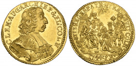 Germany, Köln, Bishopric, Klemens August Herzog von Bayern, ducat, 1744, rev., the Adoration of the Magi, 3.46g (F. 833; Noss 723b), mint state 

Es...