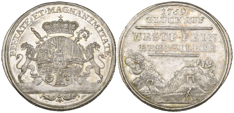 Köln, Klemens August Herzog von Bayern, quarter-mining taler, 1759, Bonn or Kobl...