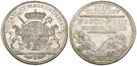 Köln, Klemens August Herzog von Bayern, quarter-mining taler, 1759, Bonn or Koblenz, made from Westphalian fine silver on the resumption of the Ramsbe...