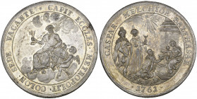 Köln, Sede Vacante, 1761, medallic 1½ talers, St Peter on cloud, rev., the Adoration of the Magi, 46.82g (Zepernick 42), virtually mint state, in NGC ...