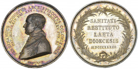 Köln, Ferdinand August, Graf von Spiegel zu Desenberg (1824-35), Restitution of the Diocese 1833, silver medal, by Francke, bust left, rev., five-line...