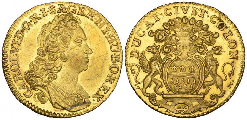 Germany, Köln, City, ducat, 1731, 3.46g (F. 775; Noss 623), slightly wavy flan, ...