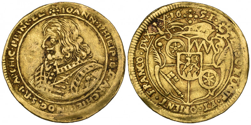 Germany, Mainz, Johann Philipp von Schönborn (1647-73), ducat, 1651, 3.42g (F. 1...