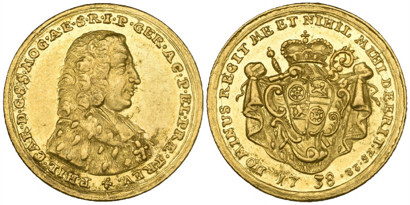 Germany, Mainz, Philipp Karl von Eltz (1731-43), ducat, 1738, 3.48g (F. 1675), n...