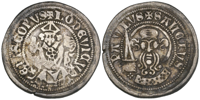 Münster, Ludwig von Hessen (1310-57), piedfort pfennig on a carefully struck fla...