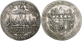 Munster, Christoph Bernhard von Galen, Recapture of the City, 1661, taler, similar to the last, 27.35g (Dav. 5603), edge fault about very fine

Esti...