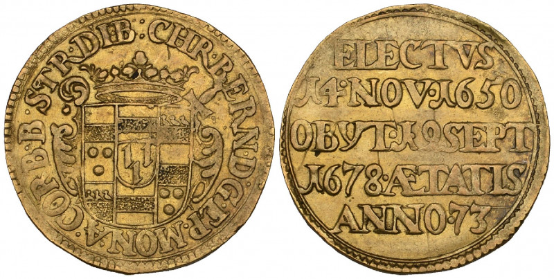 Germany, Münster, Christoph Bernhard von Galen (1650-78), Memorial goldgulden on...