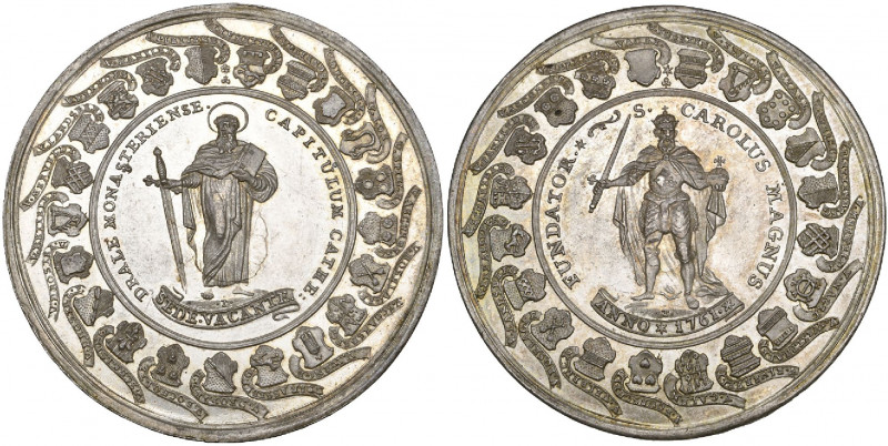 Münster, Sede Vacante, 1761, silver medal, by Jonas Thiébaud of Augsburg, St Pau...