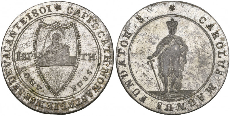 Münster, Sede Vacante, 1801, konventionstaler, Clausthal, St Paul holding sword ...