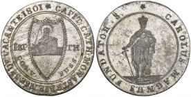Münster, Sede Vacante, 1801, konventionstaler, Clausthal, St Paul holding sword within shield, rev., standing figure of Charlemagne, 28.10g (Dav. 733;...