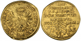 Germany, Nuremberg, Peace of Westphalia, ducat, 1650, 3.34g (F. 1839), wavy flan, very fine 

Estimate: GBP 400-600