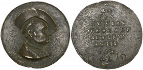 Germany, Martin Tucher (1460-1528), Burgomeister of Nuremberg, bronze medal by Hans Schwarz, dated 1519, bust right in broad-rimmed hat, rev., in ten ...