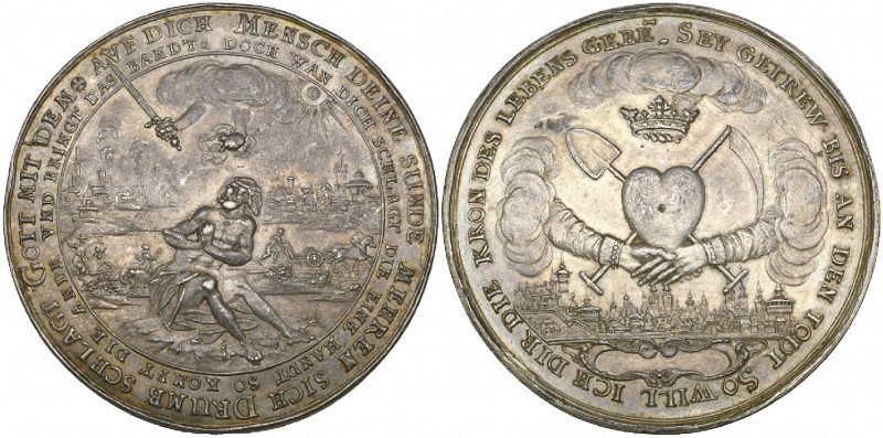 Nuremberg, Hope for Peace, undated (circa 1630), silver medal, by Sebastian Dadl...