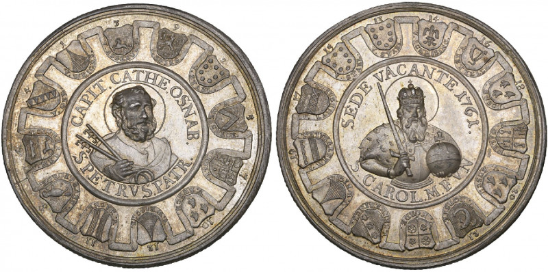 Osnabrück, Sede Vacante, 1761, silver medal, unsigned, Dordrecht, St. Peter, arm...