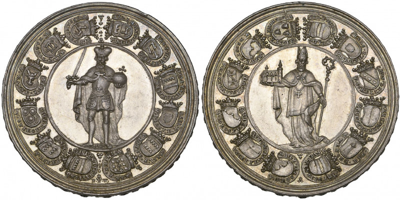 Paderborn, Sede Vacante, 1719, silver medal, by Peter Paul Werner, standing figu...