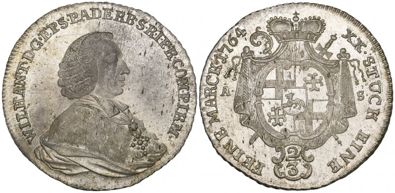 Paderborn, Wilhelm, Freiherr von der Asseburg, half-konventionstaler (two-thirds...