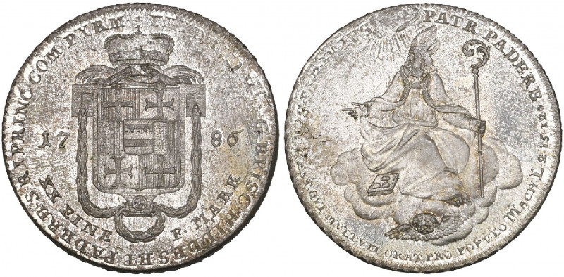Paderborn, Friedrich Wilhelm von Westphalen, half-konventionstaler, 1786 Brunswi...