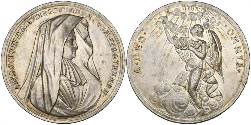Pfalz-Neuburg, Widowhood of Anna Maria Ludovica de Medici, 1716, silver medal, u...