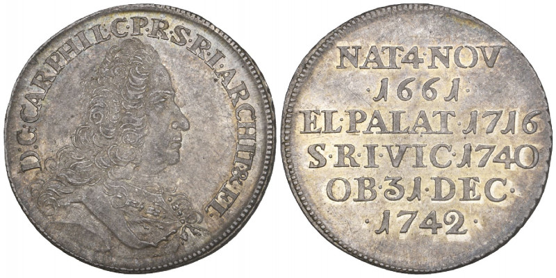 Pfalz, Karl Philipp (1716-42), Death December 1742, silver striking of double-du...