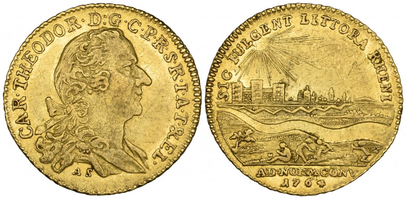 Germany, Pfalz-Sulzbach, Karl Theodor (1743-99), Rheingold ducat, 1764, 3.45g (F...