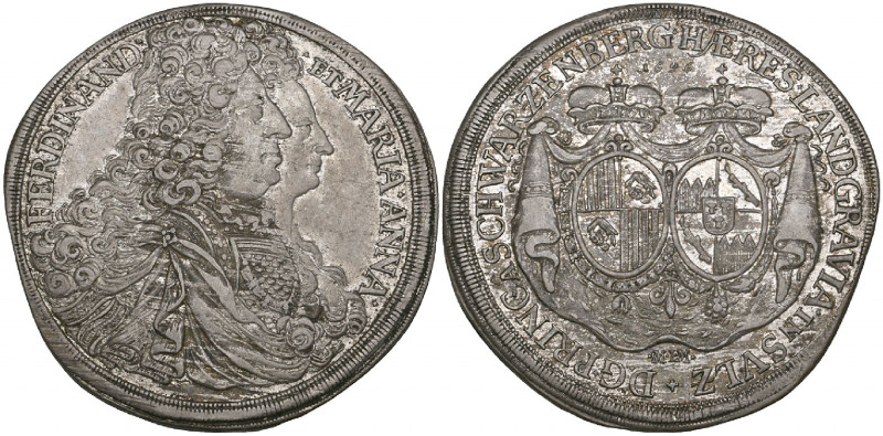 Schwarzburg, Ferdinand Wilhelm Eusebius (1683-1703), reichstaler, 1696 Kremnitz,...