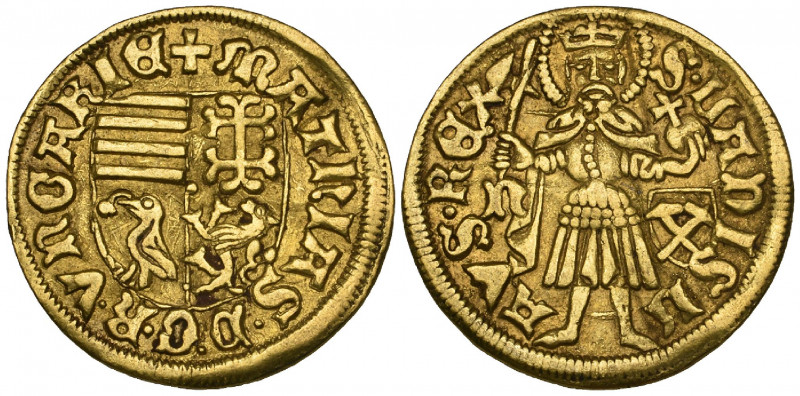 Hungary, Matthias Corvinus (1458-90), goldgulden, Nagybanya mint, no inner circl...