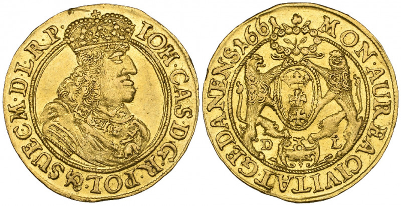 Poland, Danzig, Johann Casimir (1649-68), ducat, 1661, 3.48g (F. 24; H-C 2201; K...