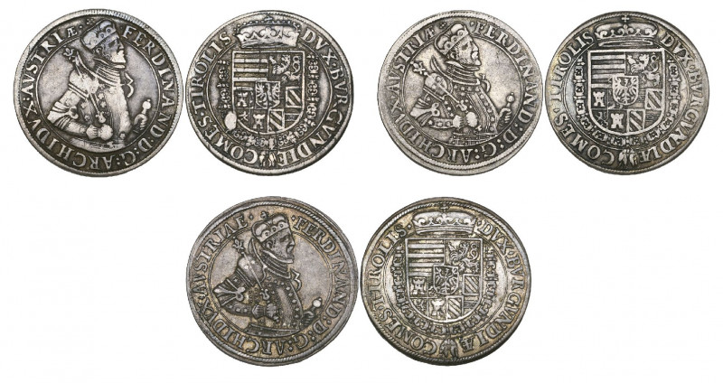 Austria, Tyrol, Archduke Ferdinand (1564-65), talers (3) all undated, all Hall (...