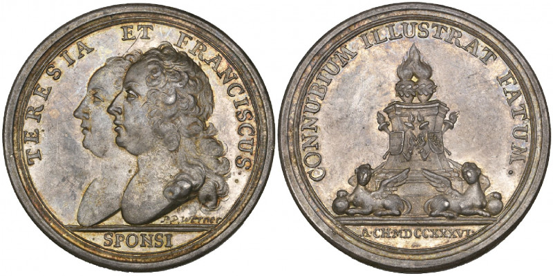 Austria, Karl VI, Marriage of Maria Theresia to Francis of Lorraine, 1736, silve...