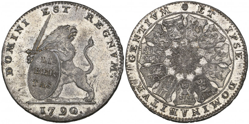 Austrian Netherlands, United Belgian States (1789-90), lion d’argent of 3 florin...