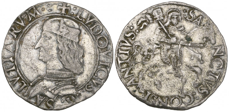 Italy, Carmagnola, Ludovico II di Saluzzo (1475-1504), cavallotto, bust left, re...