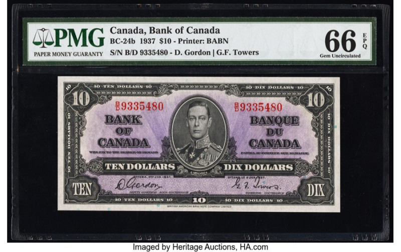 Canada Bank of Canada $10 2.1.1937 BC-24b PMG Gem Uncirculated 66 EPQ. 

HID0980...