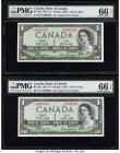Canada Bank of Canada $1 1954 BC-29a "Devil's Face" Two Examples PMG Gem Uncirculated 66 EPQ (2). 

HID09801242017

© 2022 Heritage Auctions | All Rig...