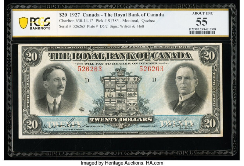 Canada Montreal, PQ- Royal Bank of Canada $20 3.1.1927 Ch.# 630-14-12 PCGS Bankn...