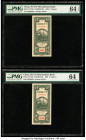 China Ho Pei Metropolitan Bank 4 Coppers 1938 Pick S1710J S/M#H63-30 Two Consecutive Examples PMG Choice Uncirculated 64 EPQ; Choice Uncirculated 64. ...