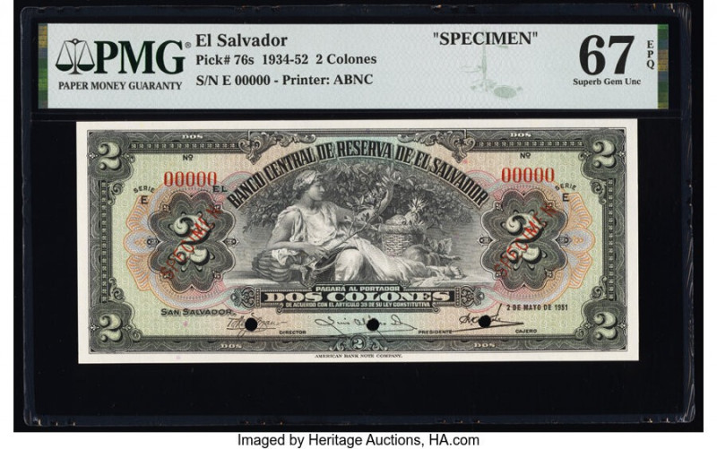El Salvador Banco Central de Reserva de El Salvador 2 Colones 2.5.1951 Pick 76s ...